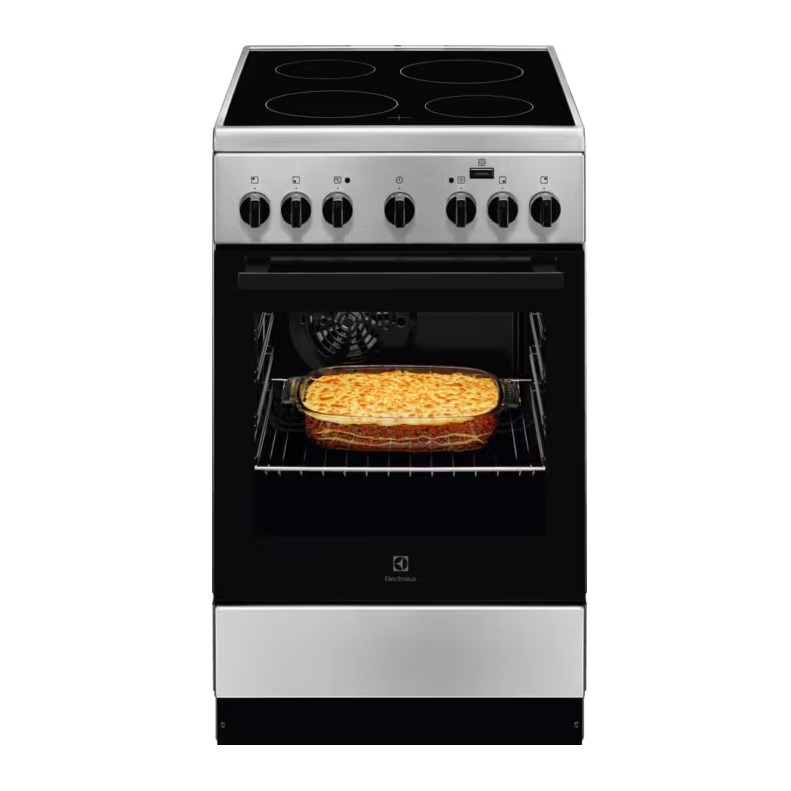 Electrolux LKR560000X inox, szabadonálló, kerámialapos, elektromos, főzőzóna: 4, sütő:54L, grill, tűzhely