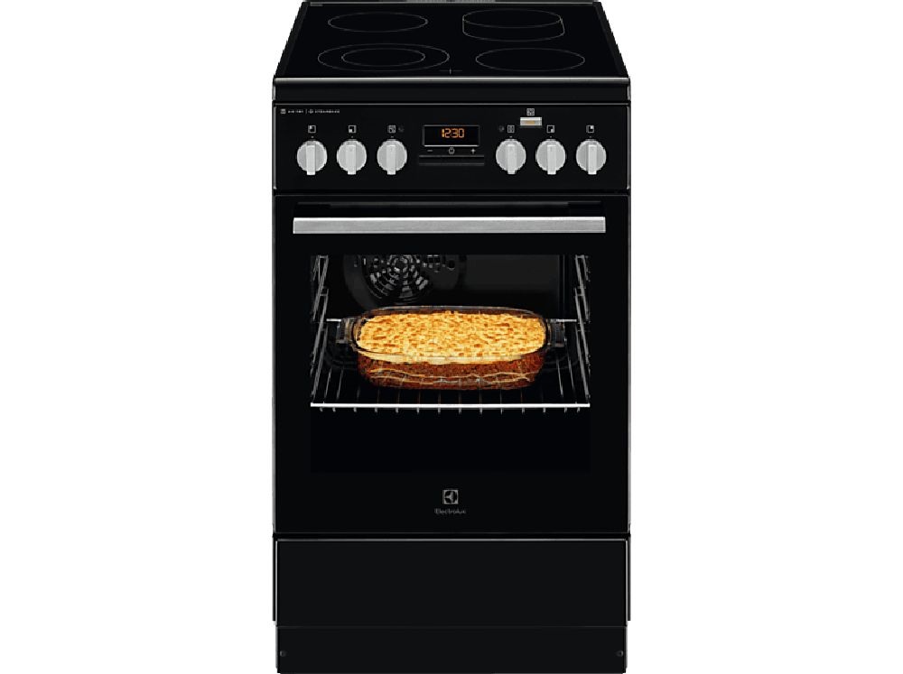 Electrolux LKR564200K fekete, szabadonálló, kerámialapos, elektromos, főzőzóna: 4, sütő:58L, grill, tűzhely