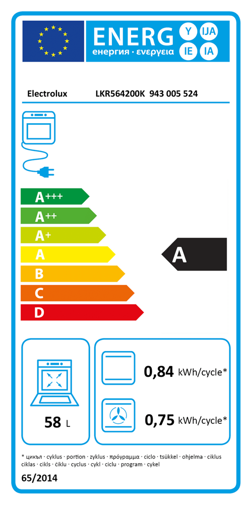 Electrolux LKR564200K fekete, szabadonálló, kerámialapos, elektromos, főzőzóna: 4, sütő:58L, grill, tűzhely
