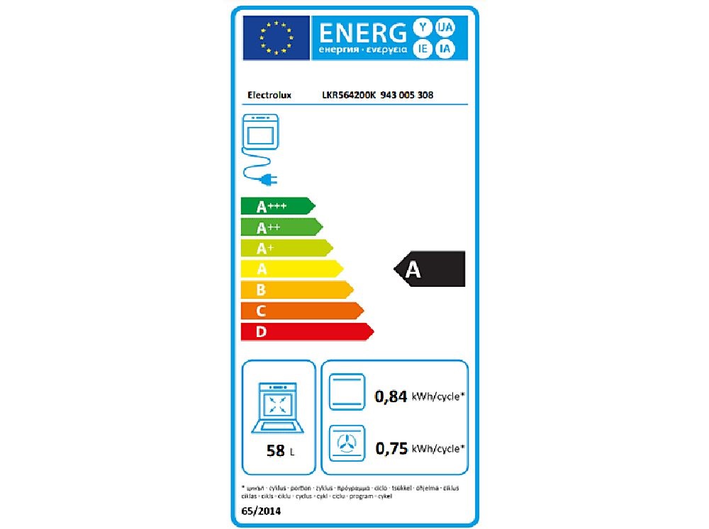 Electrolux LKR564200K fekete, szabadonálló, kerámialapos, elektromos, főzőzóna: 4, sütő:58L, grill, tűzhely