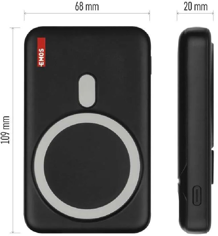 Emos B0543B WI 1023D, 10 000 mAh, 22,5 W+Wireless powerbank