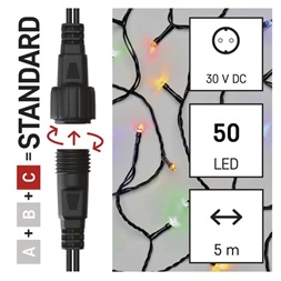 Emos D1AM02 5 m kül-beltéri többszínű Standard LED sorolható karácsonyi füzér