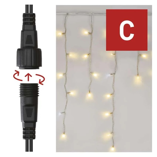 Emos D1CN01 2,5 m kültéri meleg fehér villogó jégcsapok Standard LED sorolható füzér