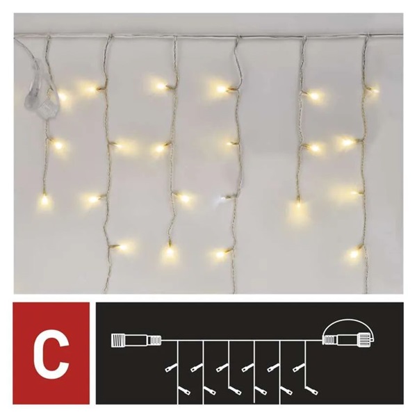 Emos D1CN01 2,5 m kültéri meleg fehér villogó jégcsapok Standard LED sorolható füzér