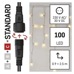 Emos D1CN01 2,5 m kültéri meleg fehér villogó jégcsapok Standard LED sorolható füzér