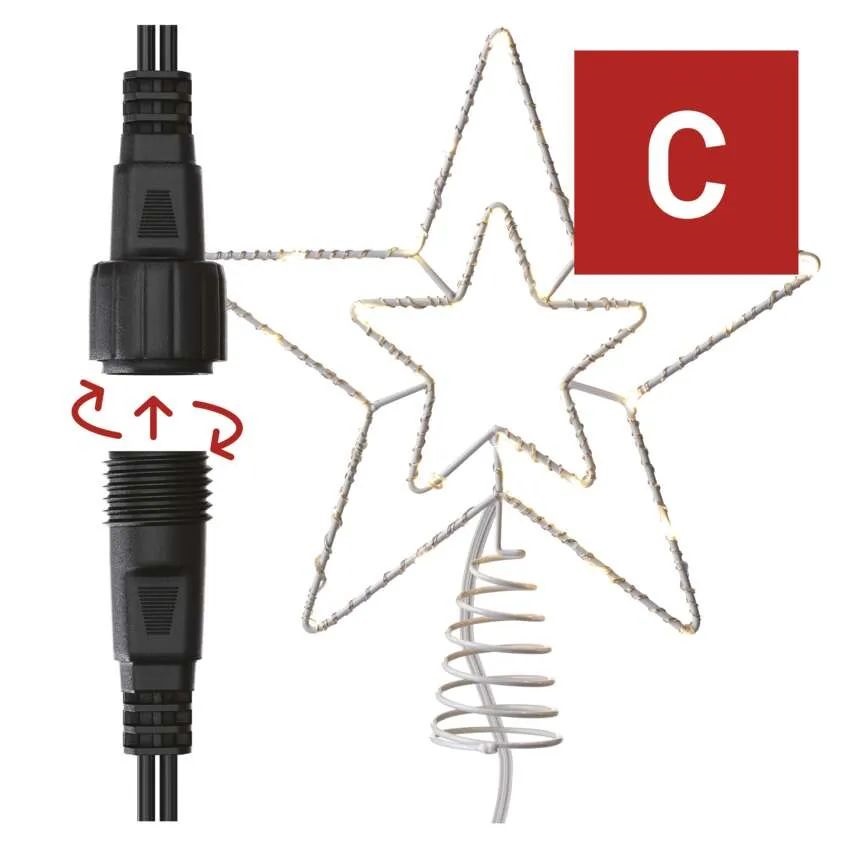 Emos D1ZW01 28,5 cm kül-beltéri meleg fehér Standard LED sorolható karácsonyi csillag