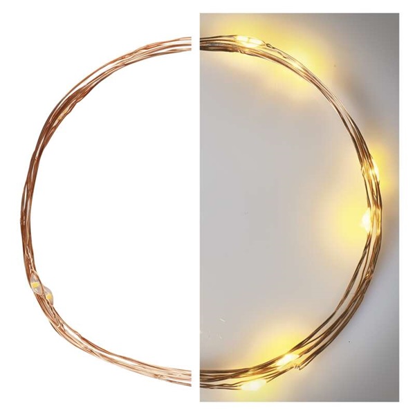 Emos D3AW06 LED 0,9m/10LED/beltéri/időzítős/2xAA/meleg fehér nano karácsonyi LED fényfüzér
