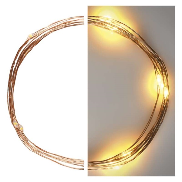 Emos D3AW07 LED 1,9 m/20LED/beltéri/időzítős/2xAA/meleg fehér nano karácsonyi LED fényfüzér