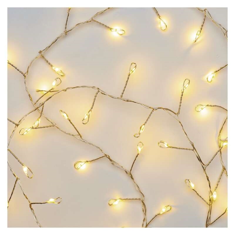 Emos D3FW01 LED 2,4m/100LED/beltéri/3xAA/időzítős/meleg fehér nano karácsonyi LED fényfüzér