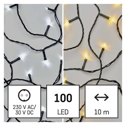 Emos D4AL05 10m/100LED/kül-beltéri/2 az 1-ben meleg/hideg fehér karácsonyi LED fényfüzér