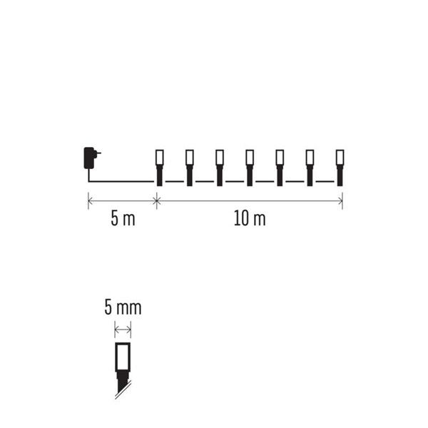 Emos D4AL05 10m/100LED/kül-beltéri/2 az 1-ben meleg/hideg fehér karácsonyi LED fényfüzér
