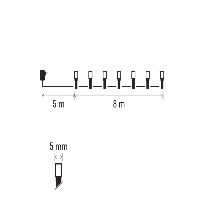 Emos D4AV02 8m/80LED/kül-beltéri/időzítős/vintage karácsonyi LED fényfüzér