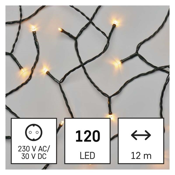 Emos D4AV03 12m/120LED/kül-beltéri/időzítős/vintage karácsonyi LED fényfüzér