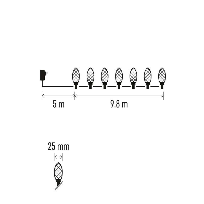 Emos D5ZM01 9,8m/50LED/multicolor/többfunkciós karácsonyi LED fényfüzér