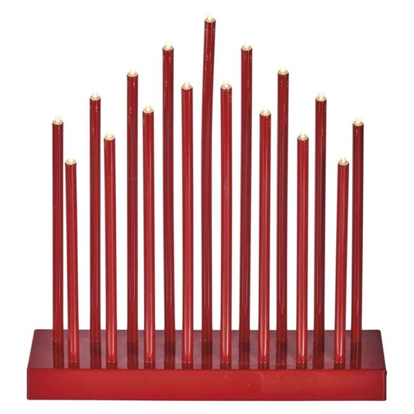 Emos DCAW03 28,5 cm 3x AA beltéri meleg fehér időzítős piros LED gyertyatartó