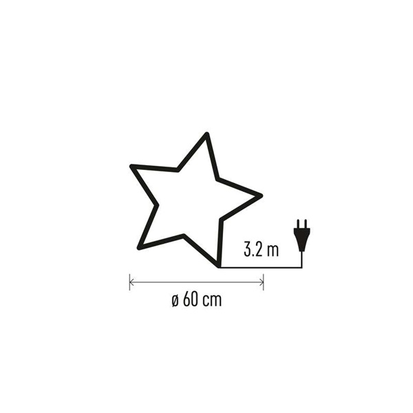 Emos DCAZ08 arany csillámporos-fehér/60 cm/beltéri függeszthető karácsonyi LED papírcsillag