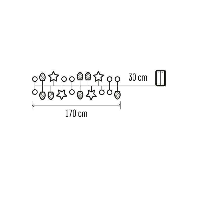 Emos DCGW04 1,7cm/20LED/2xAA/beltéri/meleg fehér/tobozok karácsonyi LED fényfüzér