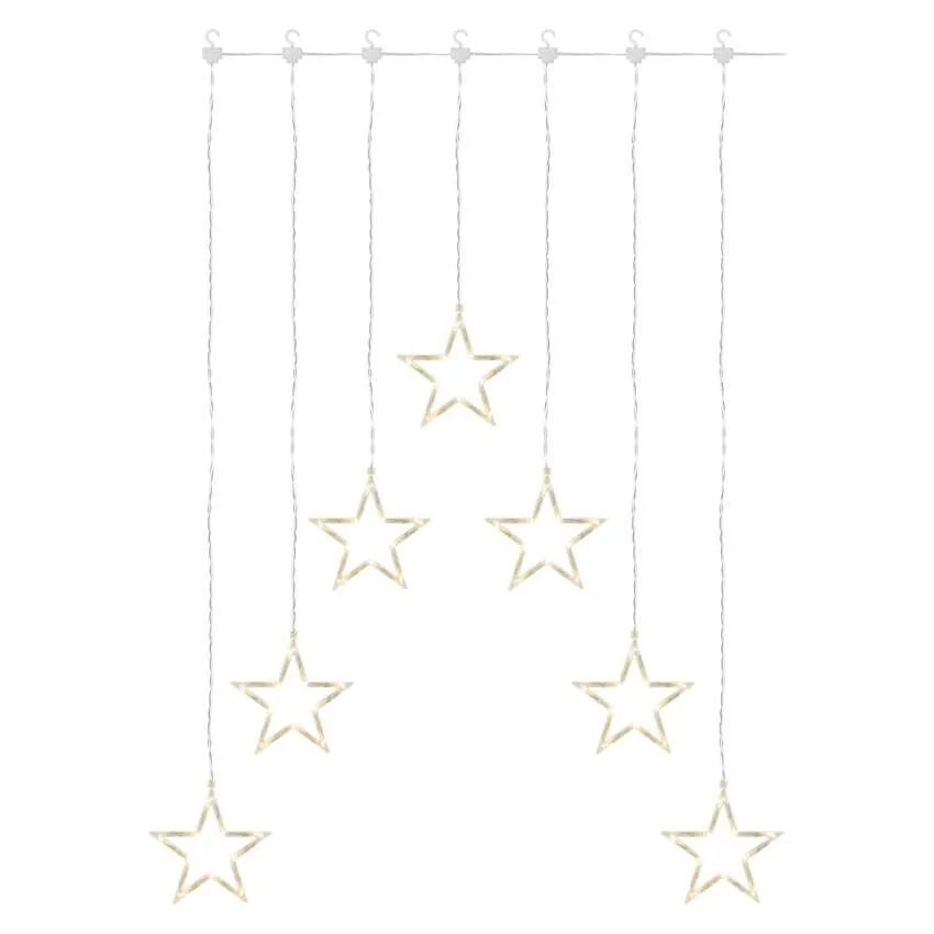 Emos DCGW14 67x125cm kül-beltéri meleg fehér 7 csillag LED karácsonyi fényfüggöny