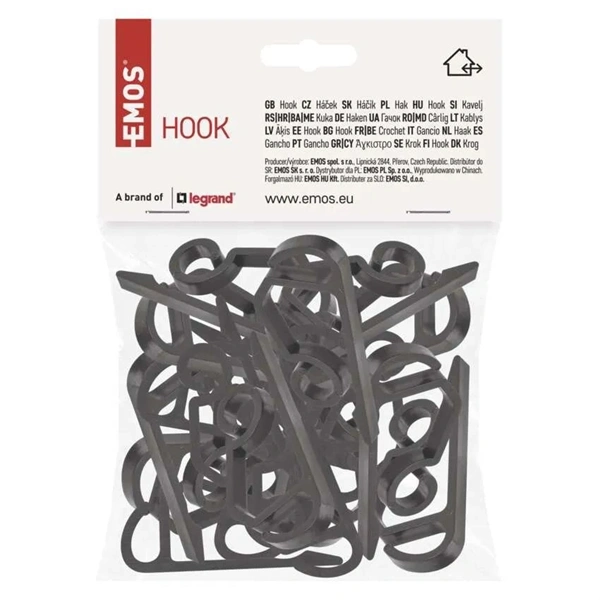 Emos DCH003 kültéri és beltéri karácsonyi füzér akasztó horog (25db/csomag)