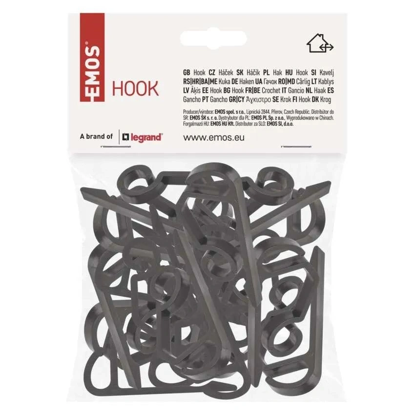 Emos DCH003 kültéri és beltéri karácsonyi füzér akasztó horog (25db/csomag)