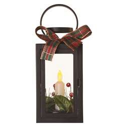 Emos DCLV14 fekete 20 cm 3x AAA beltéri vintage karácsonyi lámpa gyertyával LED dekoráció