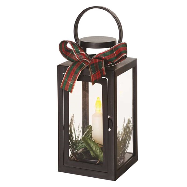 Emos DCLV14 fekete 20 cm 3x AAA beltéri vintage karácsonyi lámpa gyertyával LED dekoráció