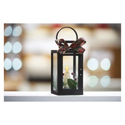 Emos DCLV14 fekete 20 cm 3x AAA beltéri vintage karácsonyi lámpa gyertyával LED dekoráció