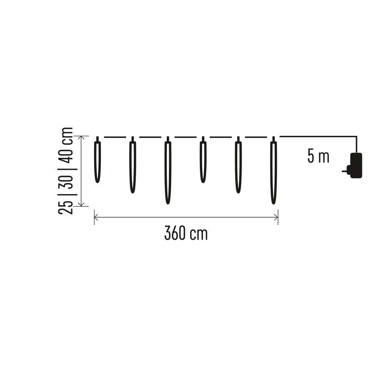 Emos DCPC06 3,6m/160LED/kül-beltéri/hideg fehér/jégcsapok karácsonyi LED girland