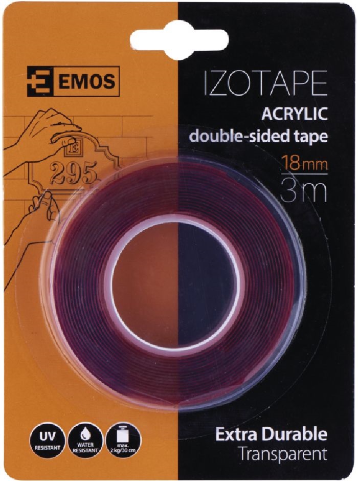 Emos F6080 18 mm x 3 m akril kétoldalú ragasztószalag