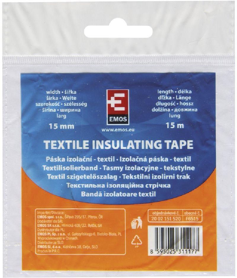 Emos F6515 15 mm x 15 m fekete textil szigetelőszalag