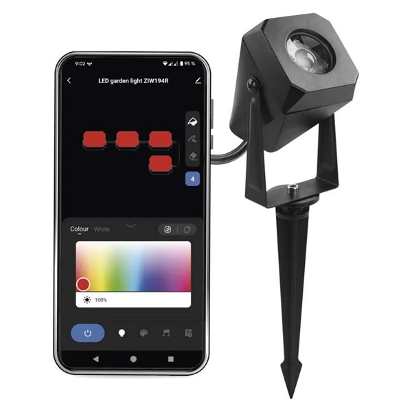 Emos GoSmart 1 darabos, 1,5 W, RGBIC dimmelhető, WiFi kültéri LED spotlámpa, bővítő készlet