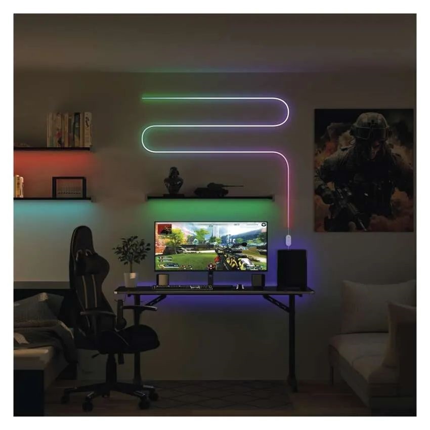 Emos GoSmart NEON fehér, 3 m, 24 W, RGBIC dimmelhető, WiFi LED szalag