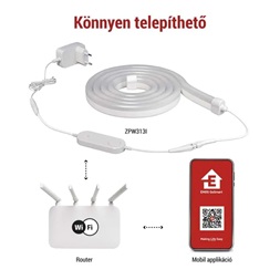 Emos GoSmart NEON fehér, 3 m, 24 W, RGBIC dimmelhető, WiFi LED szalag