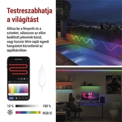 Emos GoSmart NEON fehér, 3 m, 24 W, RGBIC dimmelhető, WiFi LED szalag
