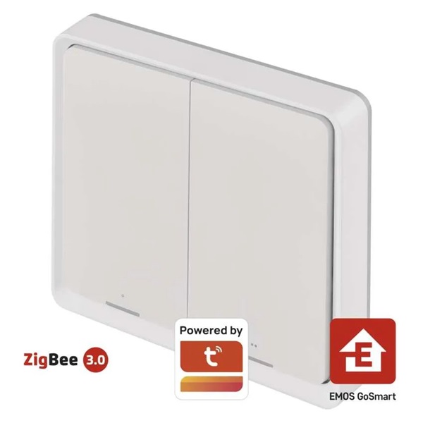 Emos H5012 GoSmart IP-2002ZW, ZigBee 3.0 okos hordozható 2 funkciós szcenárió kapcsoló