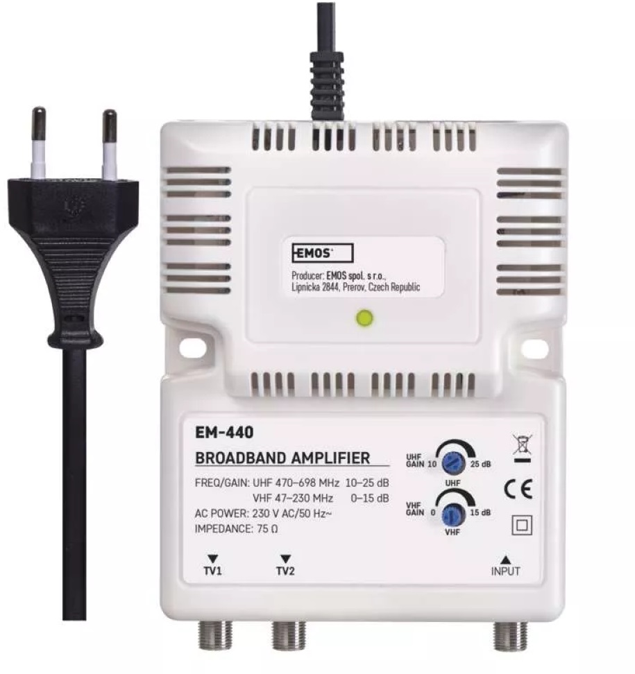 Emos J0400 EM440 szélessávú antenna erősítő