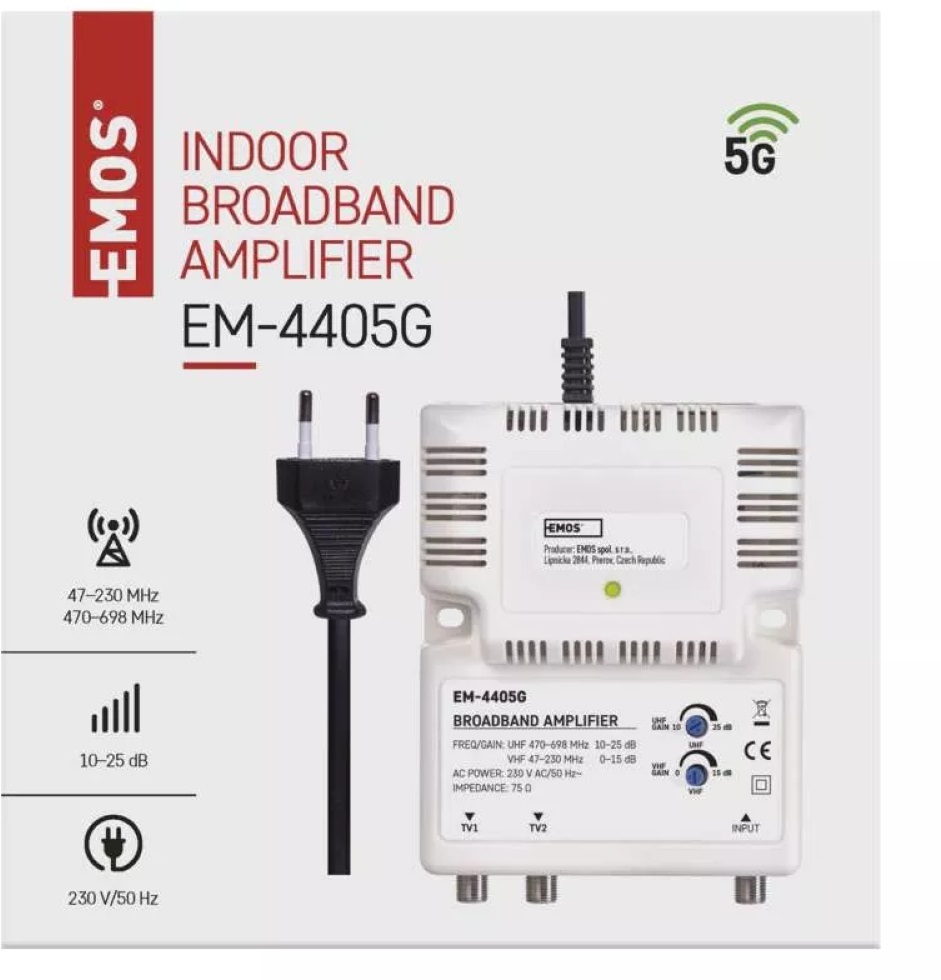 Emos J0400 EM440 szélessávú antenna erősítő