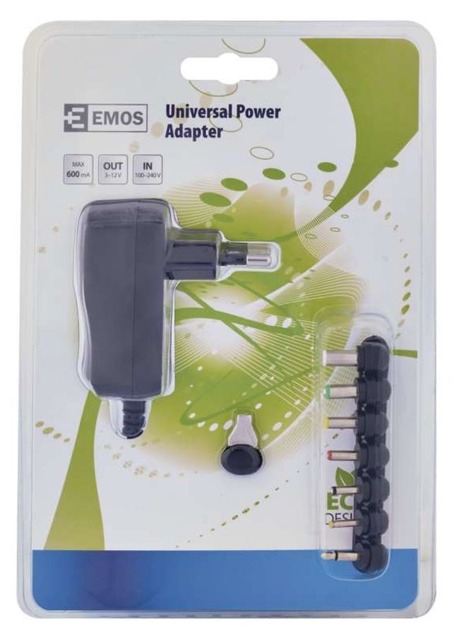 Emos N3110 univerzális 600mA hálózati adapter USB aljzattal