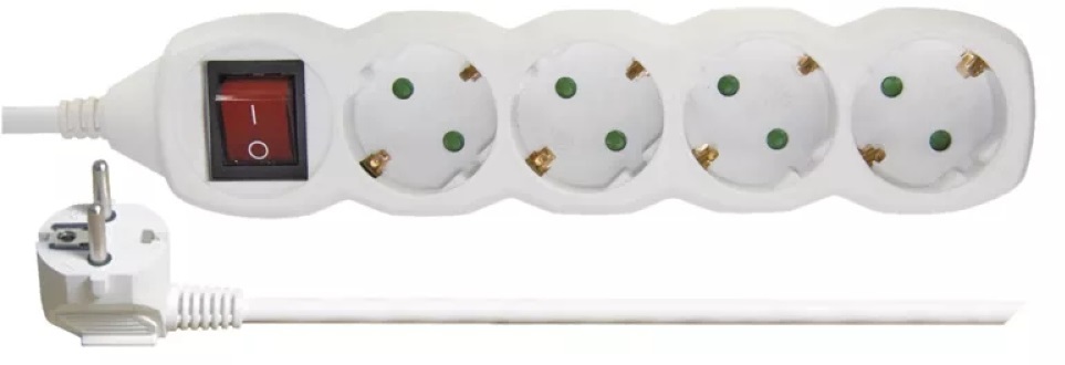 Emos P1425R 4 aljzat 5méter 1,5mm2 kapcsolós hosszabbító