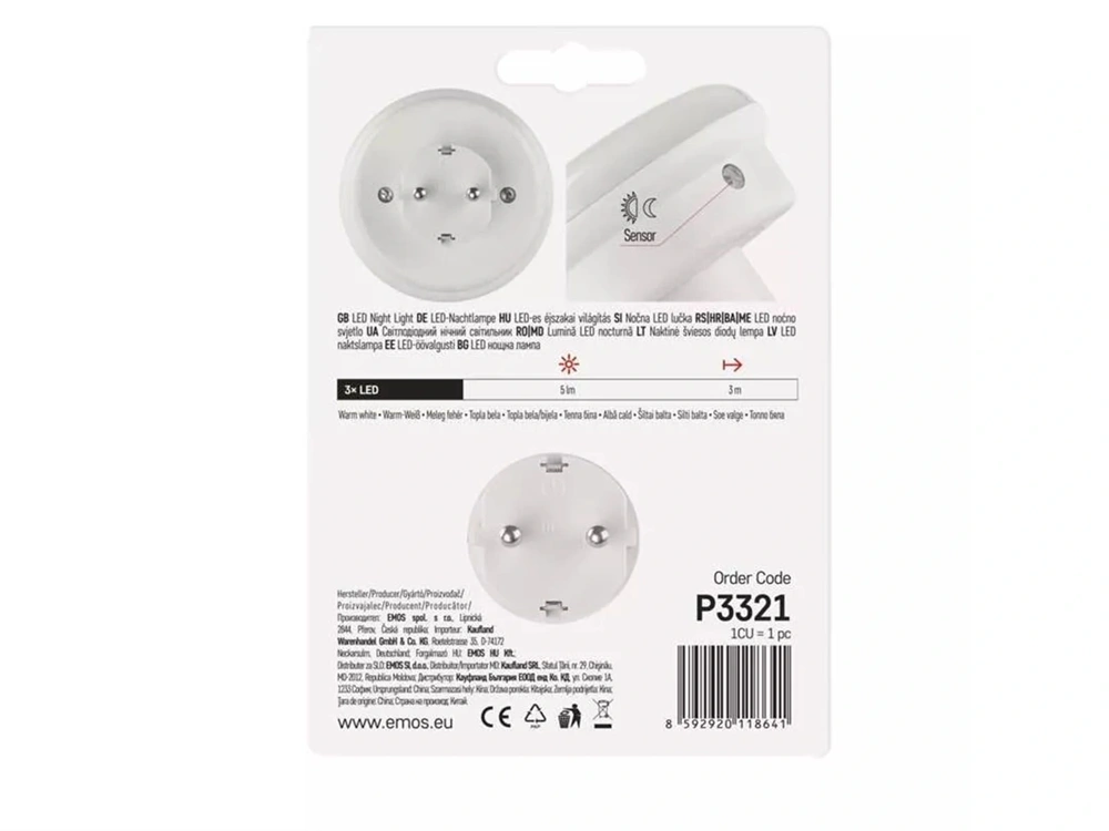 Emos P3321 fotoszenzorral LED éjjeli fény