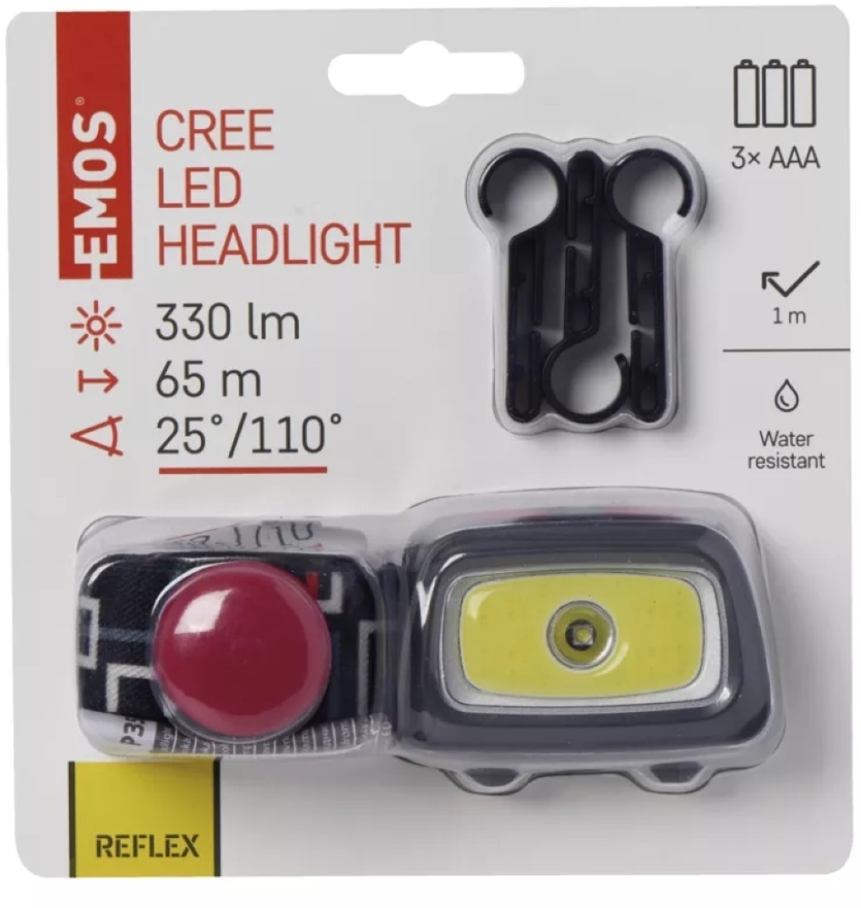 Emos P3531 CREE+COB LED 330lm 3×AAA fejlámpa