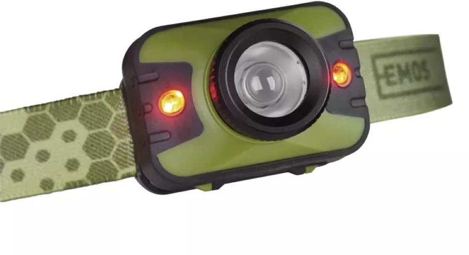 Emos P3539 CREE LED + 2x piros LED 330lm 3xAAA fejlámpa