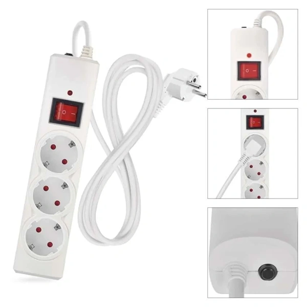 Emos P54213 1,5m 380J SCHUKO 3 csatlakozós fehér túlfeszültség védett elosztó