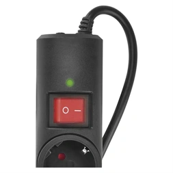 Emos P54214 1,5m 380J SCHUKO 3 csatlakozós fekete túlfeszültség védett elosztó