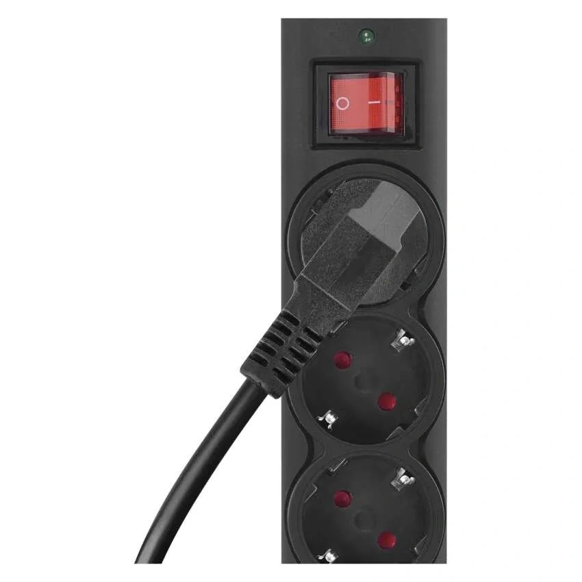 Emos P54218 1,5m 380J SCHUKO 6 csatlakozós fekete túlfeszültség védett elosztó