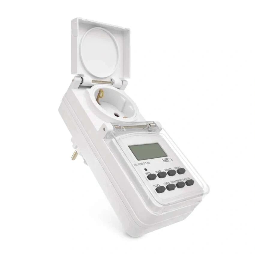 Emos P5525N IP44 kültéri fehér digitális kapcsoló aljzat