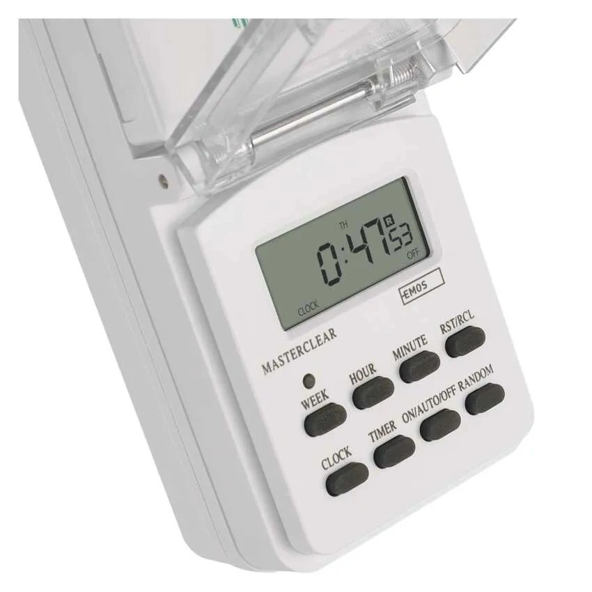 Emos P5525N IP44 kültéri fehér digitális kapcsoló aljzat