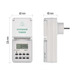 Emos P5525N IP44 kültéri fehér digitális kapcsoló aljzat