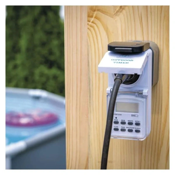 Emos P5525N IP44 kültéri fehér digitális kapcsoló aljzat