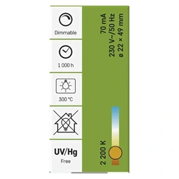 Emos T22 300°C 15W 58lm E14 WW+ sütő izzó
